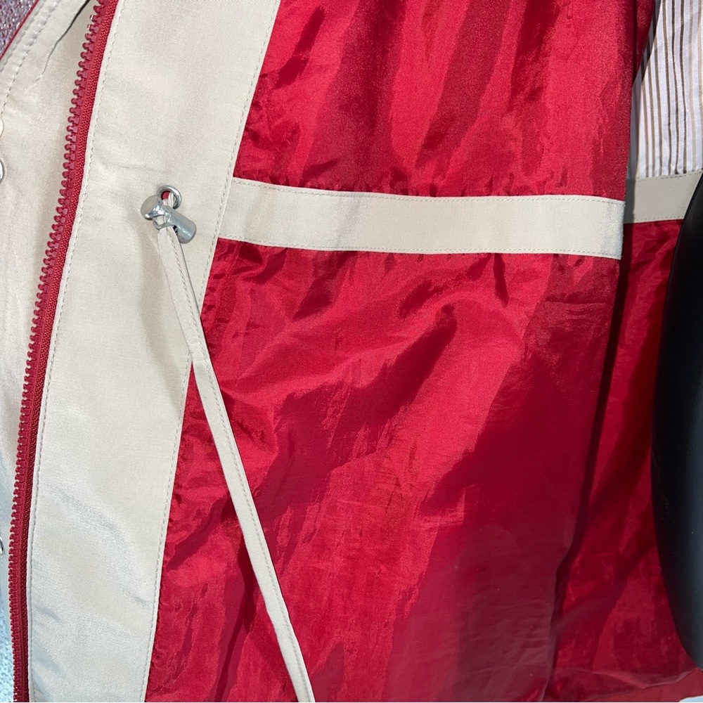 Nautica Women's Red/Tan Utility Jacket w/Removable Hood Zipper/Snaps Front-XLP - Picture 12 of 15